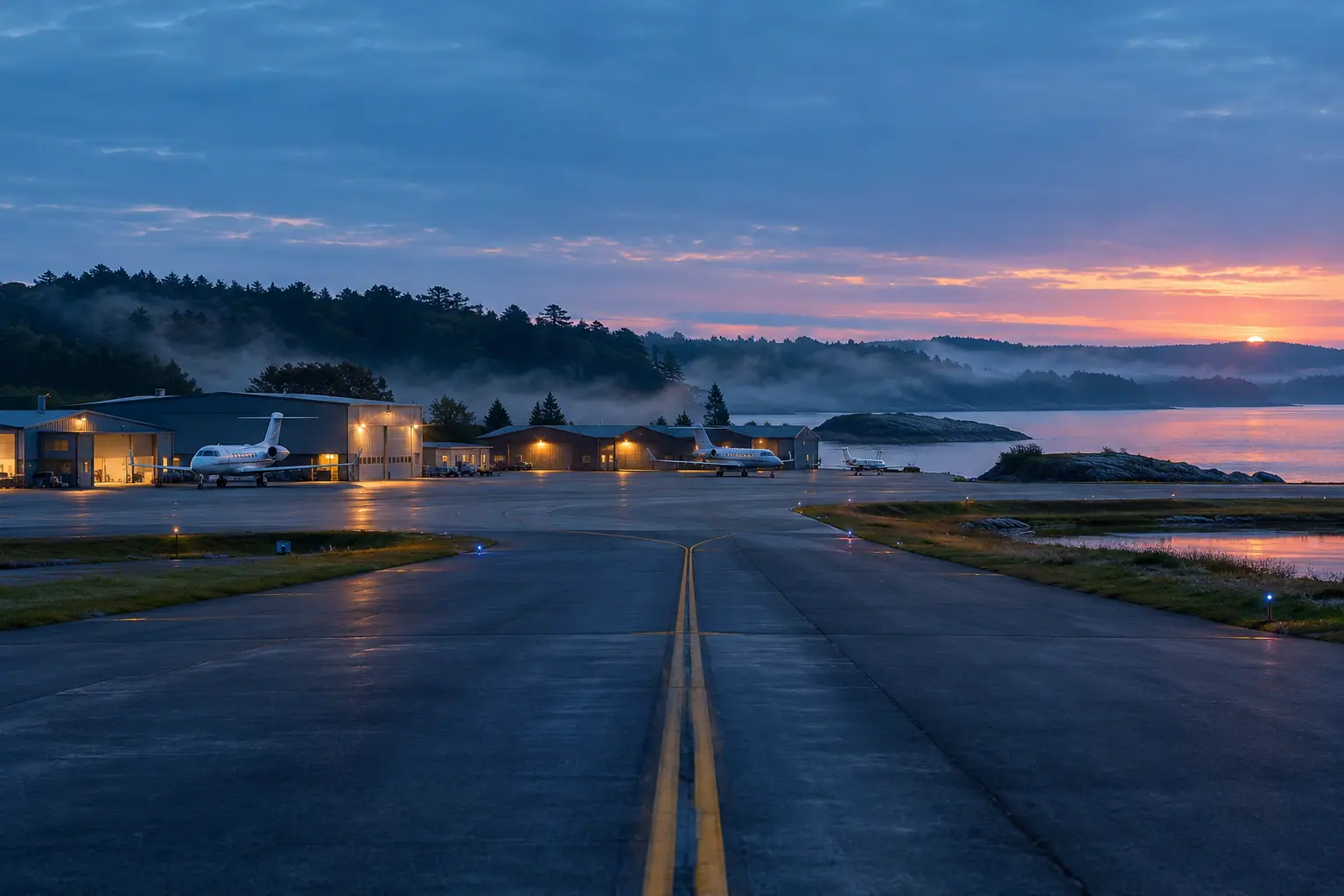 Private jets at Laurence G Hanscom Field