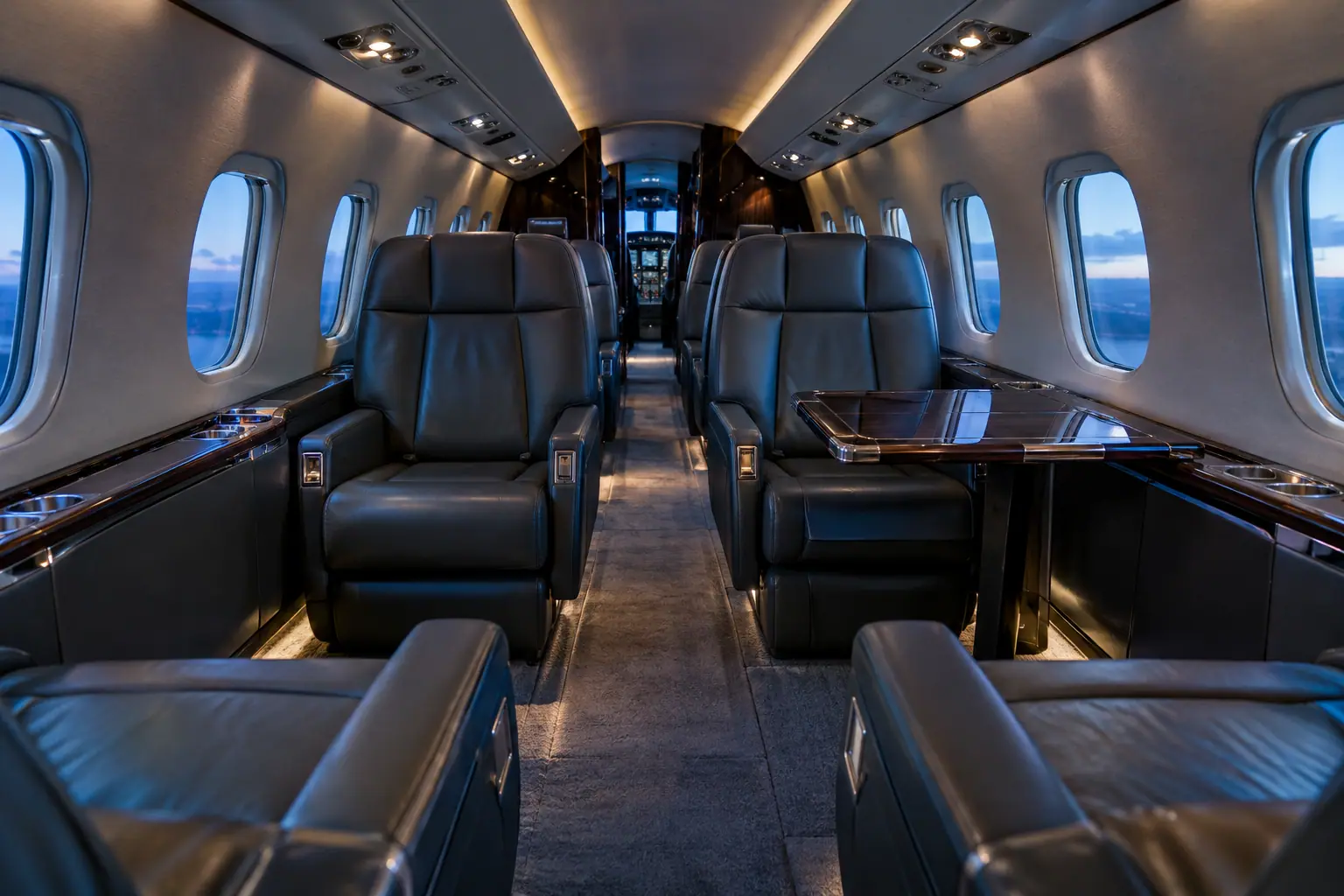 Heavy jet cabin interior