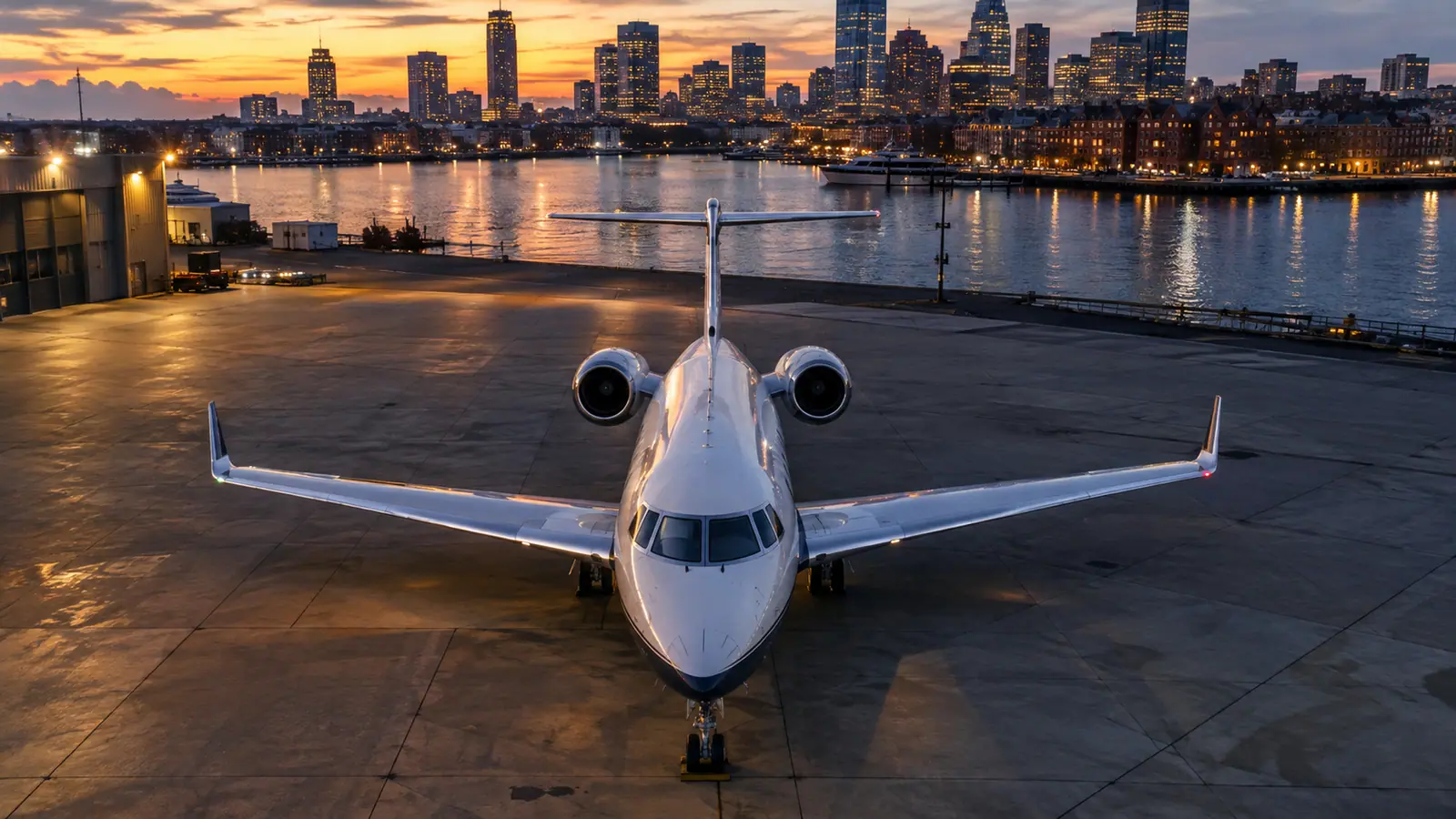 Private jet near Boston